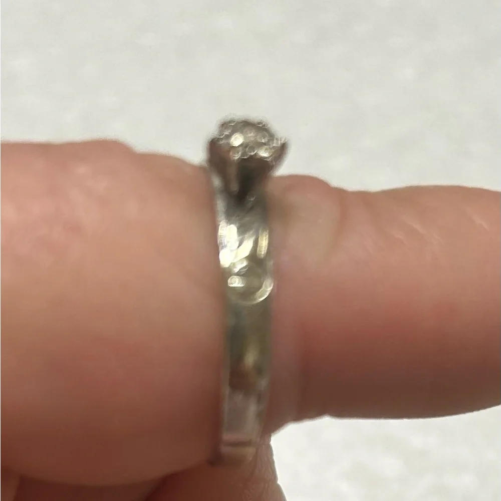 Vintage 1950’s White gold, 10k diamond solitaire ring.  Approx 0.05 carat weight - Picture 7 of 10